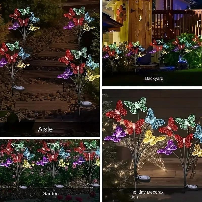 led-zonne-vlinderlicht gazonlamp buiten ip65 waterdicht 2 modi tuinverlichting binnenplaats tuin gang landschap verlichting decor licht 1/2 stuks 2025 - $13.99 –P5