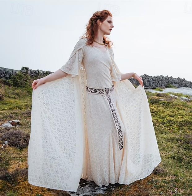 Retro Antiguo Medieval Renacimiento Vestidos Capa Baile de Máscaras Vikingo forastero élfico Mujer Celta Vikingo Fantasía Mascarada Fiesta / Noche Adulto Vestido Capa 2025 - $89.99 –P4