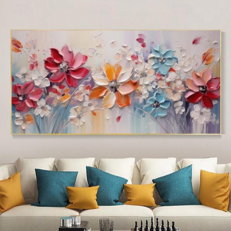 Großes Pflaumenblüten-Ölgemälde, handgemalte rosa Blumen, Leinwand-Wandkunst, dicke Textur, Palettenmesser-Gemälde, Nachttisch-Kunst, Jubiläumsgeschenk, Heimdekoration 2025 - $125.99 –P9