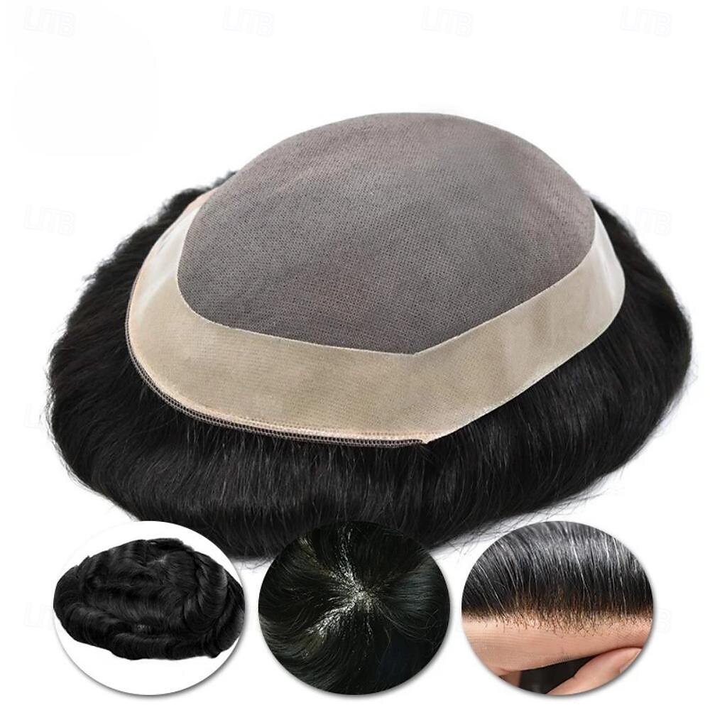 Herren Remy Menschenhaar Toupees Glatt / Wellen Monofilament / 100% handgebunden / Vollspitze Beste Qualität / Natürlicher Haaransatz / 100% Jungfrau Party / Valentinstag / Freizeitskleidung 2025 - $156.99 –P6