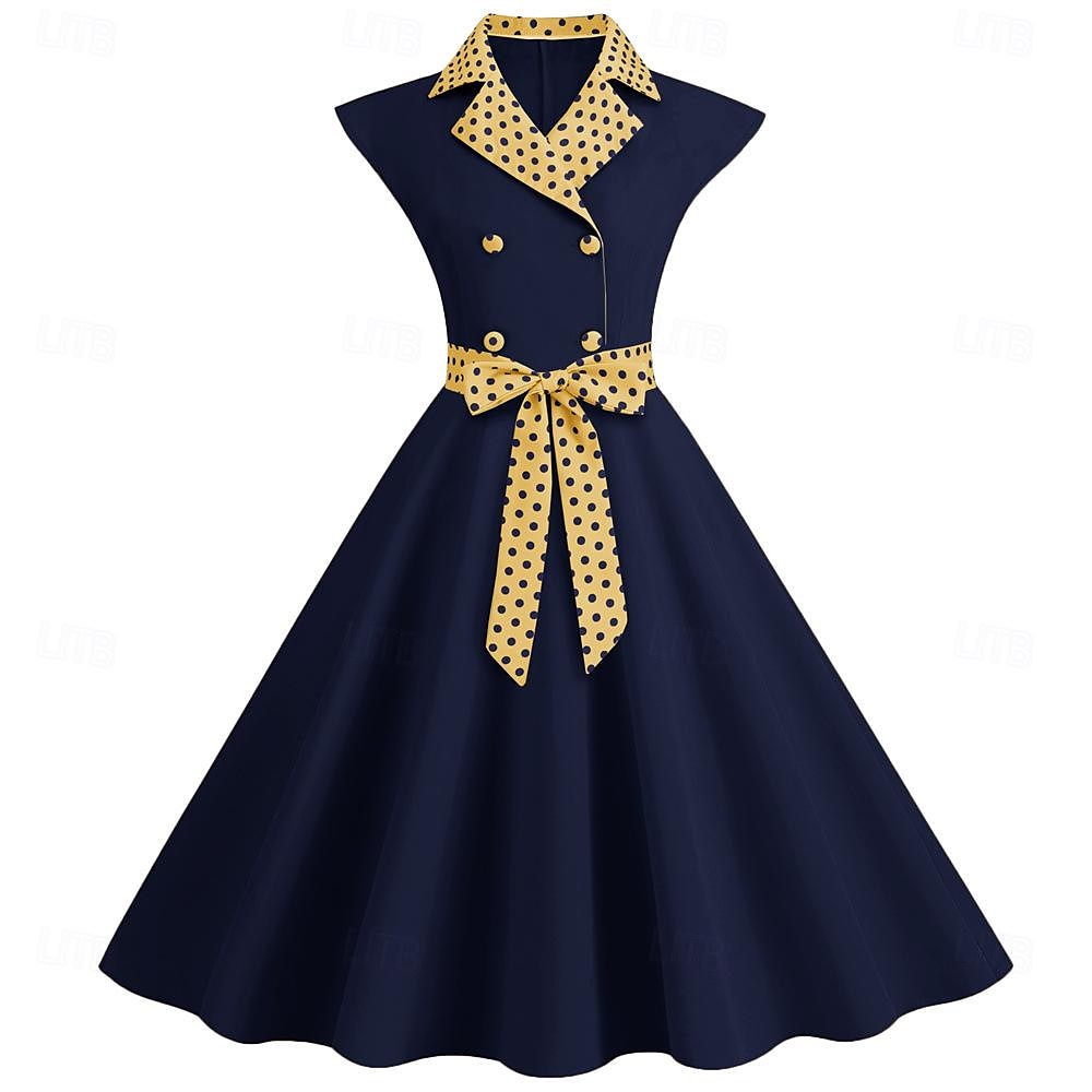 Retro / vintage 1950 rockabilly Rochii Rochie leagăn Buline Pentru femei Carnaval Mascaradă Purtare Zilnică Petrecerea Burlăcițelor Adulți Rochie Rochii de acasă 2025 - $24.99 –P2