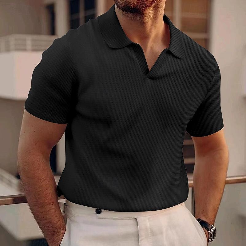 Per uomo Polo a nido d'ape Camicia da golf Golf Informale Sport Bavero Manica corta Essenziale Moderno Liscio Classico Primavera estate Standard Nero Bianco Blu Cachi Grigio Polo a nido d'ape del 2025 a $17.99 –P13