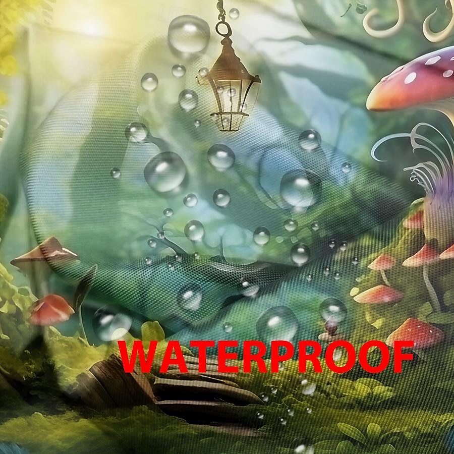 Wasserdichter Outdoor Vorhang Außenvorhang für Privatsphäre, Außenjalousien, verschiebbare Terrassenvorhangvorhänge, Pergolavorhänge mit Ösen, Pilzwald für Pavillon, Balkon, Veranda, Party 2025 - $28.99 –P3