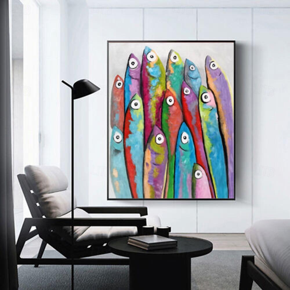 handgemaltes Fischölgemälde auf Leinwand, modernes Gemälde, Wandgemälde für Heimdekoration, Wandkunst, Gemälde, Tiergemälde 2025 - $108.99 –P5