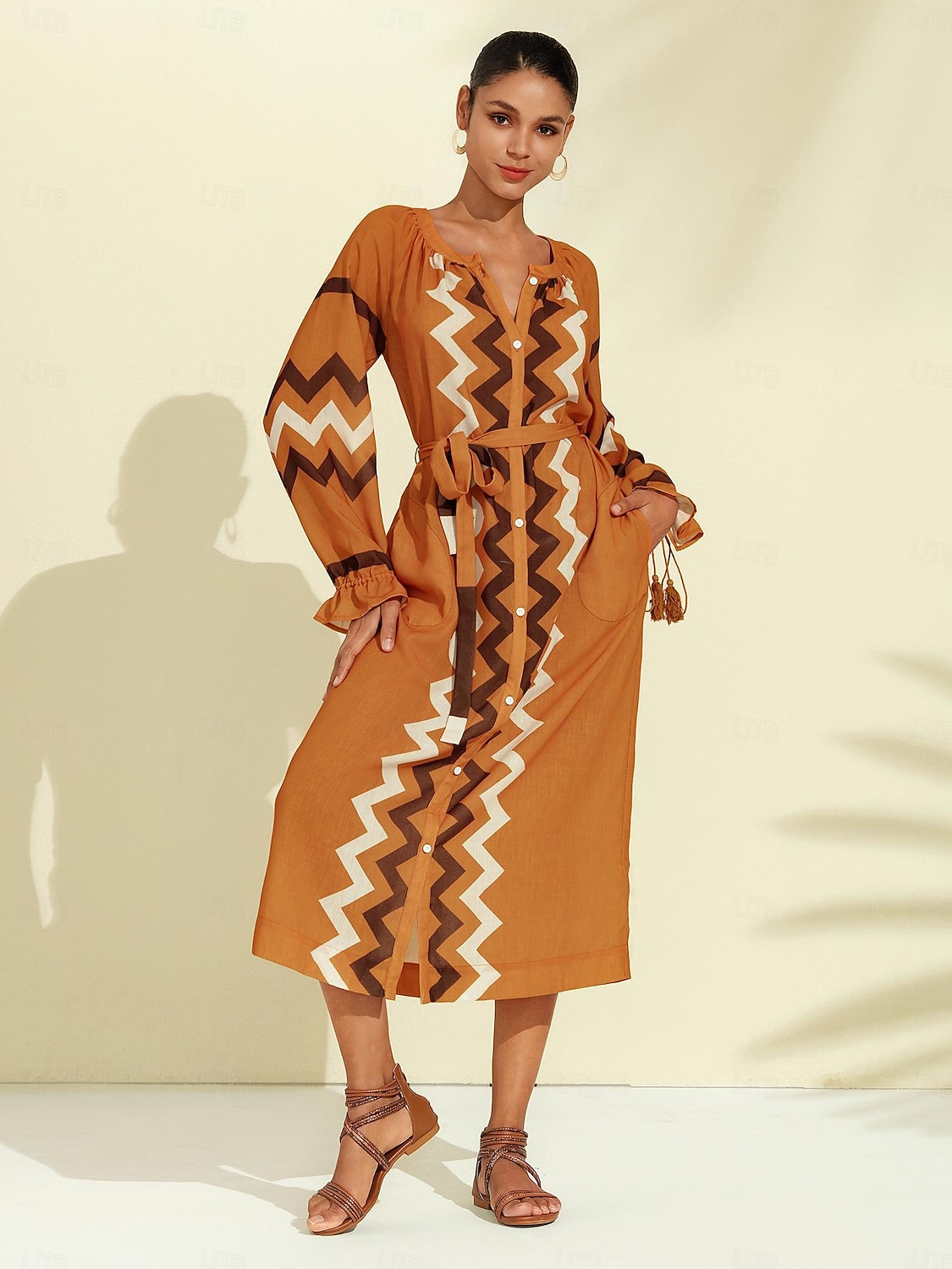 női boho strand fonott pántos lapos barna szandál | elegáns nyári kényelmes lábbeli 2025 - $29.99 –P1
