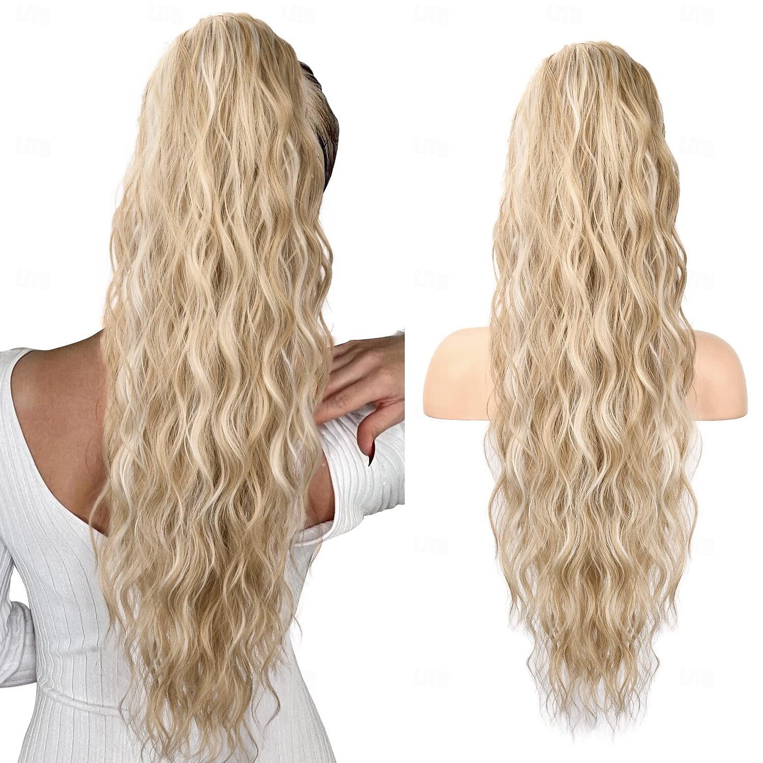extension de queue de cheval avec cordon de serrage eva long et épais clip ondulé dans les extensions de cheveux queue de cheval postiche synthétique douce naturelle pour femmes de 2025 ? $14.49 –P1