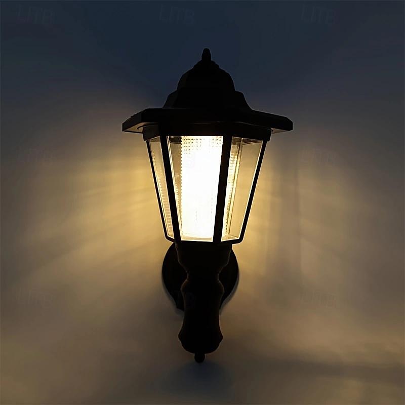 1 lámpara solar de pared para exteriores, luz solar hexagonal, IP65 impermeable, luz solar para valla, lámpara de pared LED retro de encendido/apagado automático, decoración de luz resistente al 2025 - $10.49 –P5
