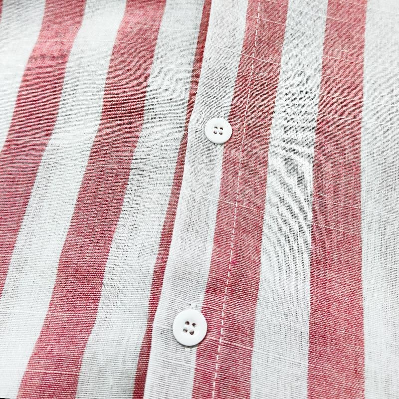 Herren Hemd Leinenhemd Sommerhemd Freizeithemd Strandhemd Knopfhemd Gestreift Urlaub Ferien Schwarz Gelb Rosa Rot Langarm Umlegekragen Frühling & Herbst Bekleidung Button-Down 2025 - $28.99 –P8