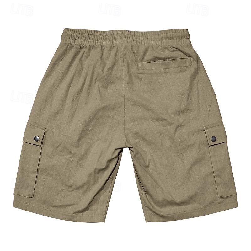Homme Short Cargo Short Cordon Taille elastique Multi poche Plein Vestimentaire Court Extérieur du quotidien Sortie Mode Classique Noir Jaune de 2025 ? $27.99 –P20