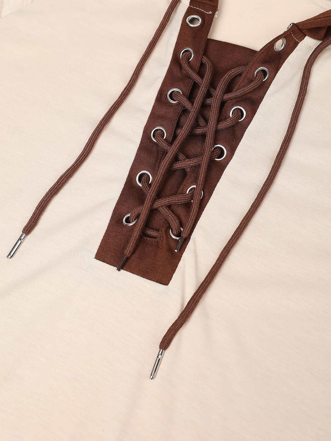 Men's T Shirt Tee Top Long Sleeve Shirt Long Sleeve Hooded Spring & Fall Color Block Slim Pleated Fashion Designer Basic Lace up Patchwork Vacation Street Going out Black Army Green Beige Top Tee 2025 - $25.99 –P11