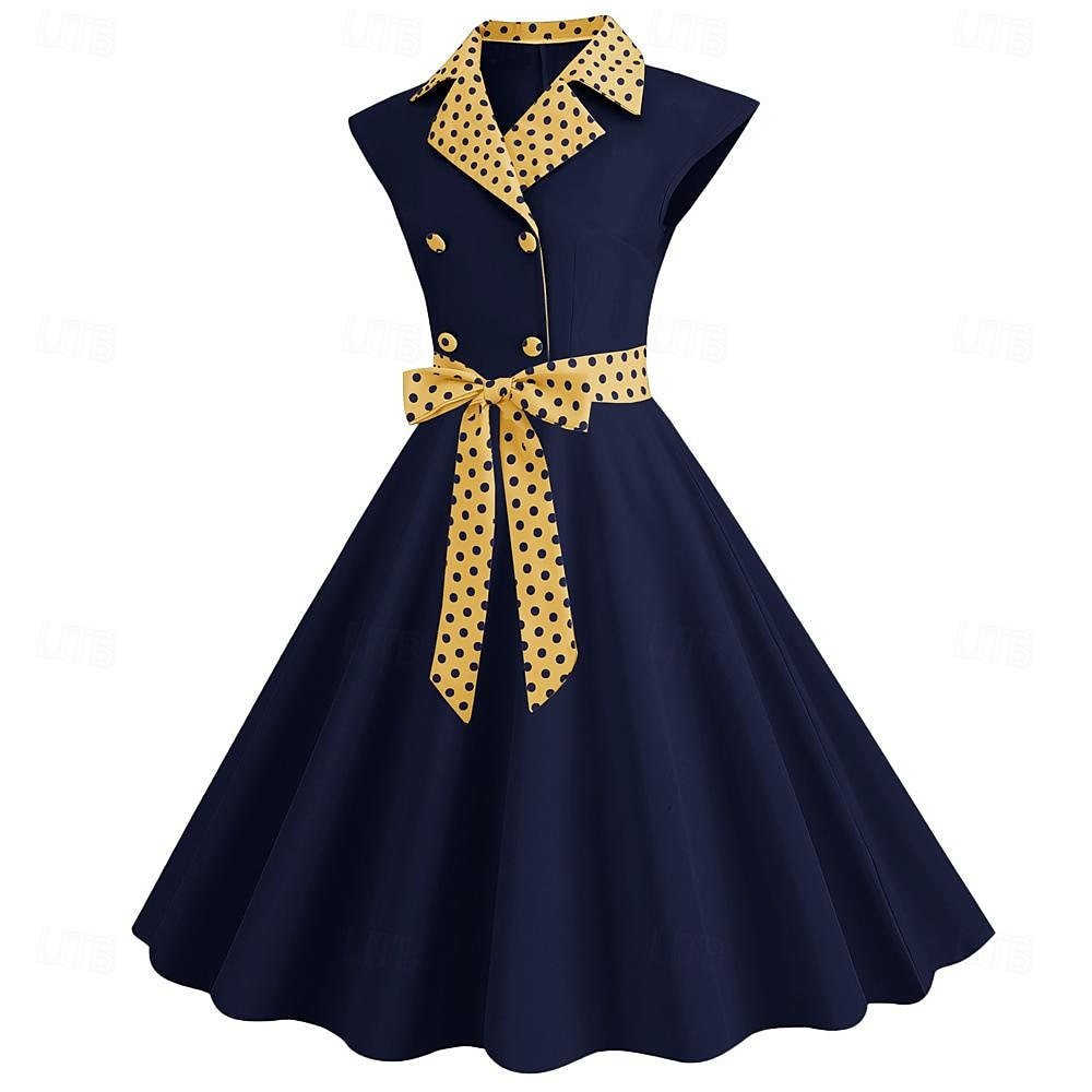 Retro / vintage 1950 rockabilly Rochii Rochie leagăn Buline Pentru femei Carnaval Mascaradă Purtare Zilnică Petrecerea Burlăcițelor Adulți Rochie Rochii de acasă 2025 - $24.99 –P4
