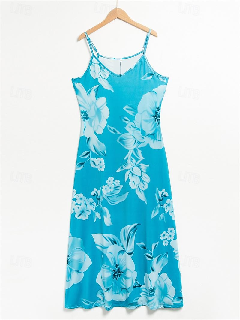 Kvinnors Maxi Klänning Sommarklänning A-linje Klänning Blomklänning Mode Modern Avslappnad Semester Avslappnat Daglig Regulär Passform Blomma Ärmfritt V-ringad Rosa Blå Lila Fuchsia Sommar Vår 2025 - $34.99 –P6