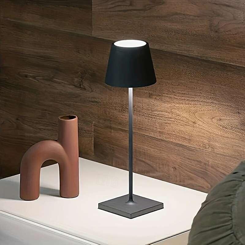 מנורת שולחן אלחוטית LED נטענת מנורת שולחן usb LED משתנה 3 צבעים לעיצוב מנורת שולחן בר במסעדה 2025 - $27.99 –P4