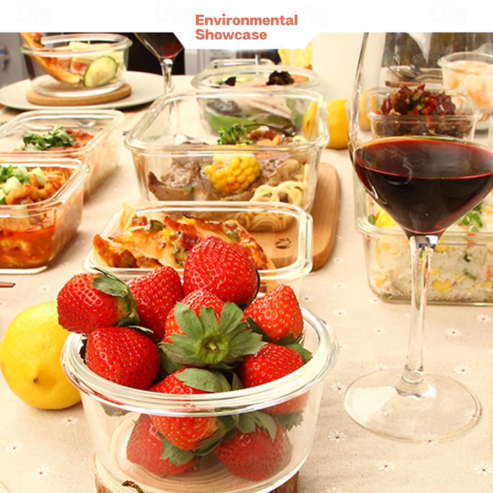 High Borosilicate Glass Lunch Box Meal Prep Containers Glass Food Storage Containers With Lids Kitchen Storage & Organization 2025 - $11.99 –P13