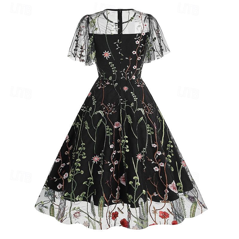 1950s Cocktail Dress Dailywear Dress Party Costume A-Line Dress Floral  Fancy Dress Women's Christmas Halloween Carnival Event / Party Cocktail  Party Prom Adults' Dress Homecoming Dresses 2026