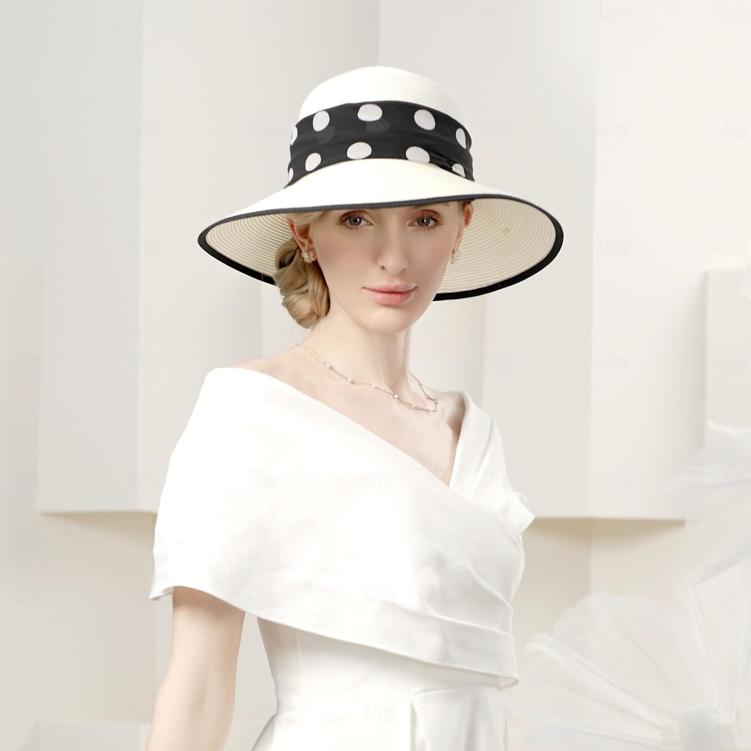 Hats Fiber Straw Hat Sun Hat Wedding Tea Party Elegant Wedding With Lace-up Headpiece Headwear 2024 - $29.99 –P4