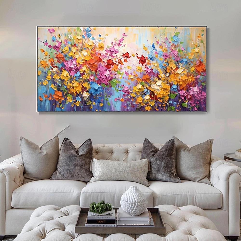 Peinture à l'huile de fleur de printemps 3d peinte à la main abstraite plantation florale colorée peinture à la main texture œuvre d'art peinture à la main moderne paysage naturel peinture pour salon de 2025 ? $58.99 –P1