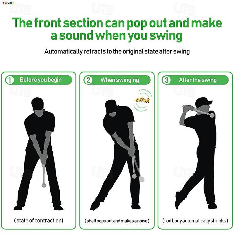 Auxílio de treinamento de swing de golfe - bastão de swing retrátil com sensor de som para corrigir seu swing de golfe, perfeito para prática interna e externa, ideal para iniciantes e profissionais de 2025 por $44.99 –P5