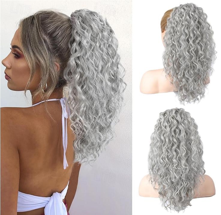 הארכת זנב קוקו מתולתל גלי שרוך תוספות שיער תוספות שיער קוקו פלאפי במיוחד הארכת זנב פוני מזויף סינטטית סינטטית לנשים לשימוש יומיומי 2025 - $11.99 –P11