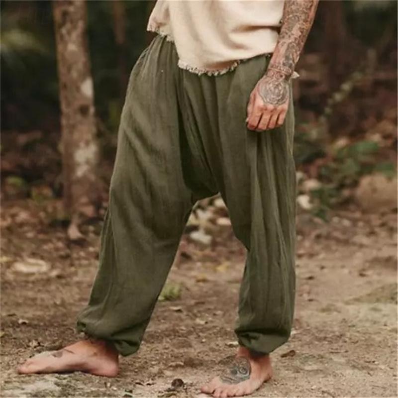 Per uomo Pantaloni di lino Pantaloni Pantaloni estivi Pantaloni da spiaggia Tasche A cordoncino Vita elastica Liscio Comfort Traspirante Giornaliero Per eventi Da mare Hawaiano Boho Marrone Scuro Nero del 2025 a $22.99 –P3