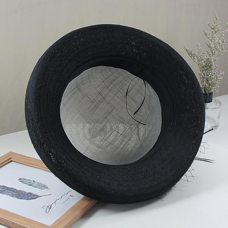 Fascinátory Klobouky Doplňky do vlasů Polyester Organza Kbelík Slamák Sluneční klobouk Ležérní Dovolená Elegantní Vinobraní S Peří Mašličky Přílba Pokrývky Hlavy 2025 - $35.99 –P2