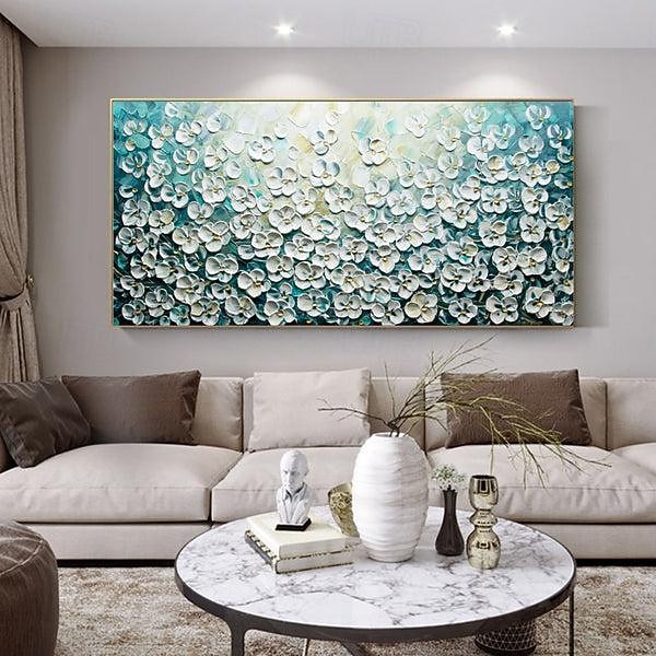 peinture à l'huile de fleur épanouie art de paysage fait à la main minimaliste fleur de cerisier blanc toile peinture à l'huile peint à la main 3d texture crémeuse peinture à l'huile art mural de 2025 ? $61.99 –P2