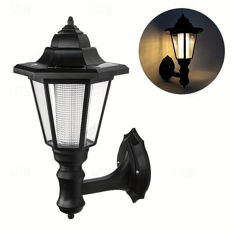 1 lámpara solar de pared para exteriores, luz solar hexagonal, IP65 impermeable, luz solar para valla, lámpara de pared LED retro de encendido/apagado automático, decoración de luz resistente al 2025 - $10.49 –P7