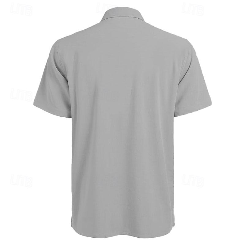 Herren Glaube Knopfhemd Bedruckte Hemden Kurzarm Hawaiianisch Resort Urlaub Ferien Alltagskleidung Sommer Umlegekragen Tasche Druck Button-Down Blau Rosa Grün Grau 2026 - $23.99 –P2