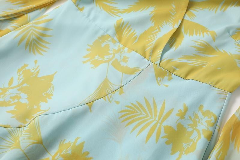 Robe balançoire femme boho robe longue robe maxi robe bleu jaune vert clair floral à lacets manches lanterne printemps été robe profonde v ourlet irrégulier week-end coupe ample 2023 s m l xl xxl de 2025 ? $40.99 –P4