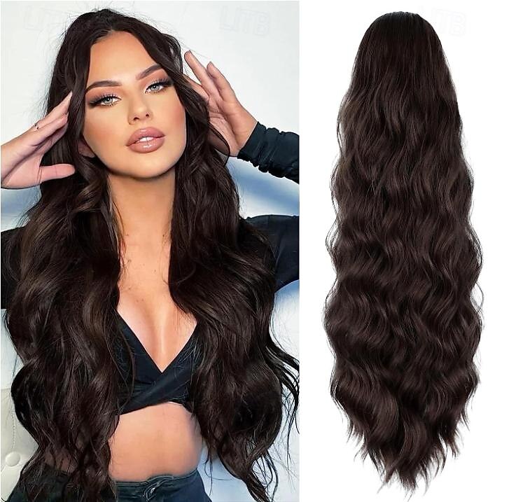 Blonde Ponytail Extension Drawstring Ponytail Hair Extension Clip in Ponytail Extension Long Wavy Ponytail Extension for Women Synthetic Ponytail Hairpiece Pony Tails Hair Extensions 2025 - $14.99 –P7