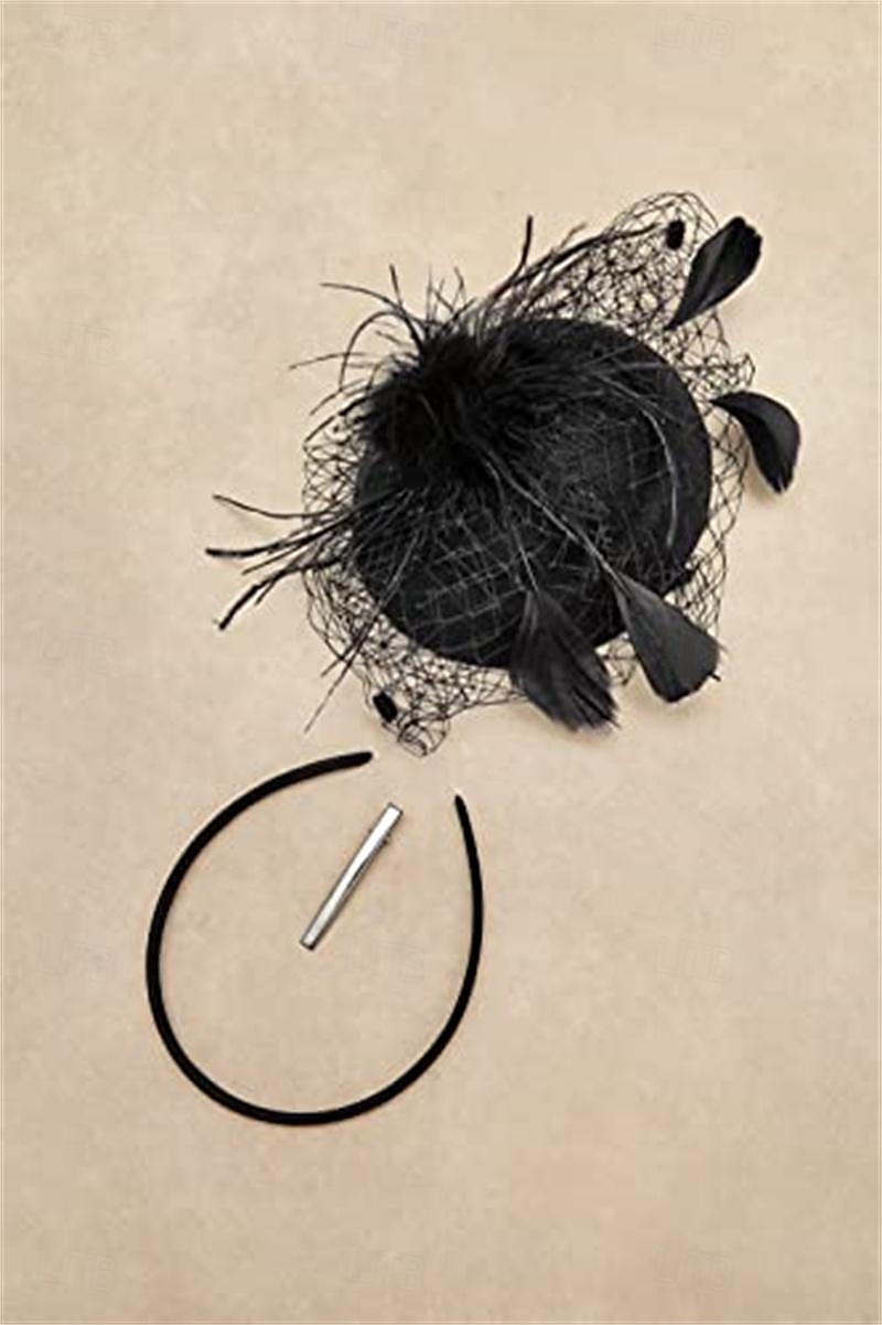 Retro Vintage 1950er 1920er Fascinators Hut Schleier-Stirnband Braut Damen Karneval Maskerade Party / Abend Junggesellinnenabschiedsparty Erwachsene Kopfbedeckung 2025 - $17.49 –P6