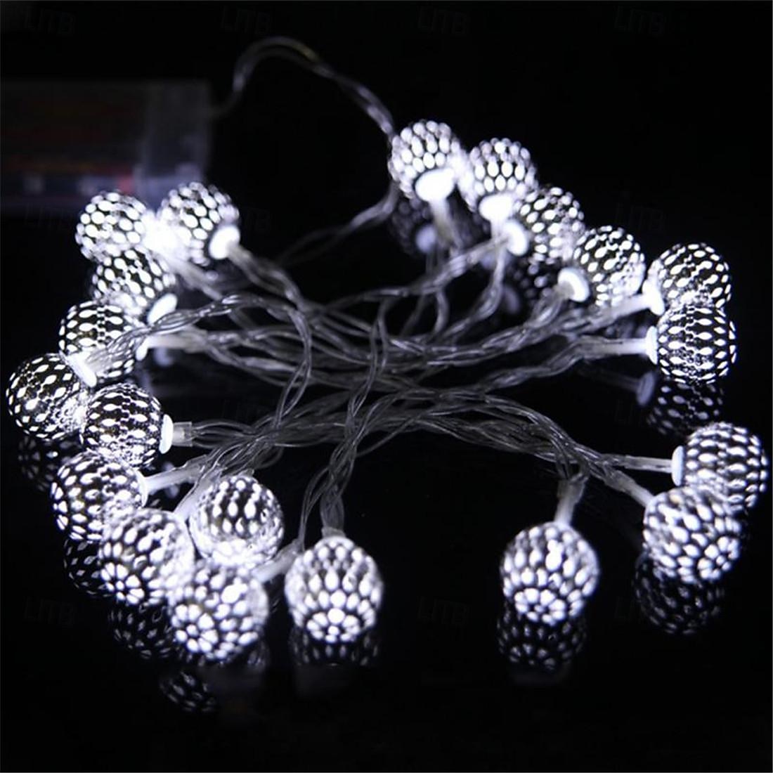 eleganckie przyjęcie weselne solarne marokańskie kule świetlne na sznurku – 20/30/50led zewnętrzne lampki choinkowe do dekoracji ogrodu 2025 - $22.99 –P5