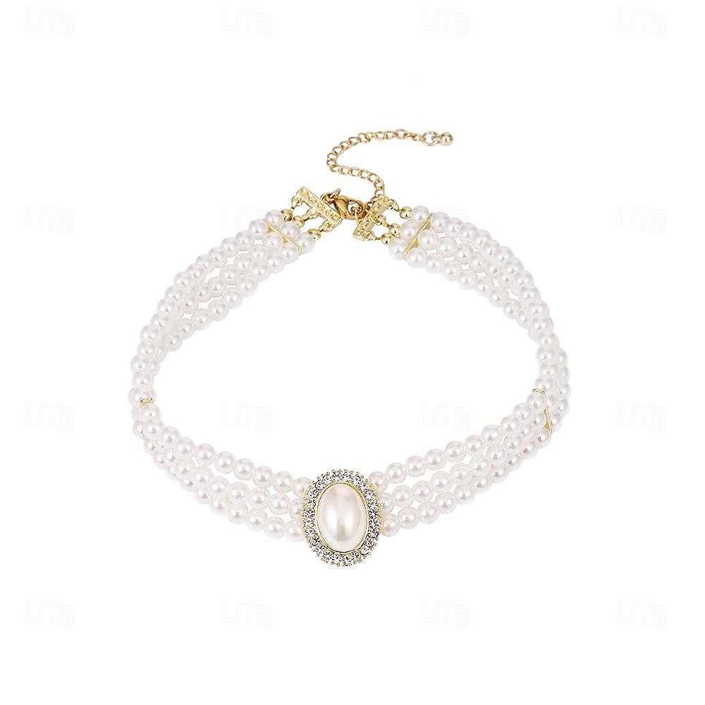 женское жемчужное ожерелье и серьги комплект элегантный двойной ряд свадебный белый кристалл акцент формальный ювелирный аксессуар один размер 2026 - $11.49 –P3