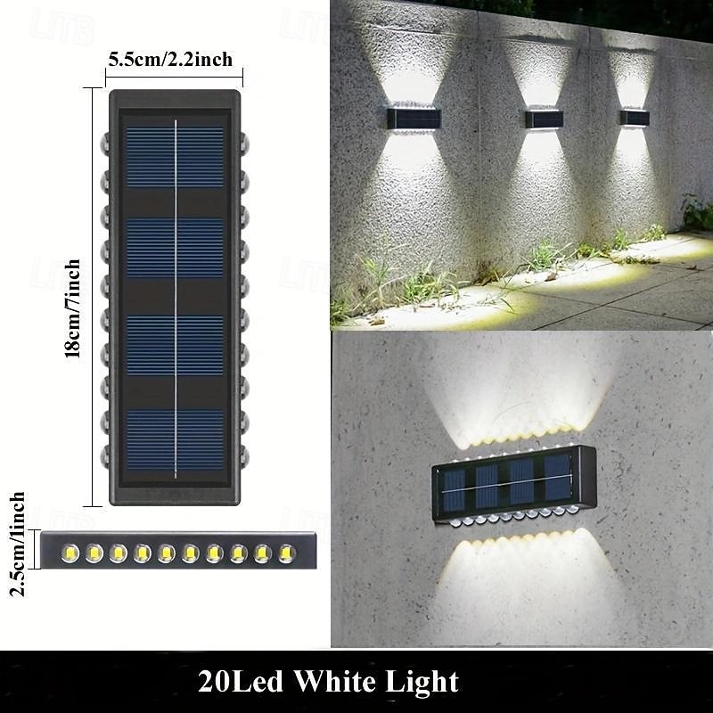 2 Packs LED Solar Wall Lights Beads Long Size  with Emitting Light Up and Down, Fence Outdoor Courtyard, Garden Pathway Decoration Light 2026 - $26.99 –P11