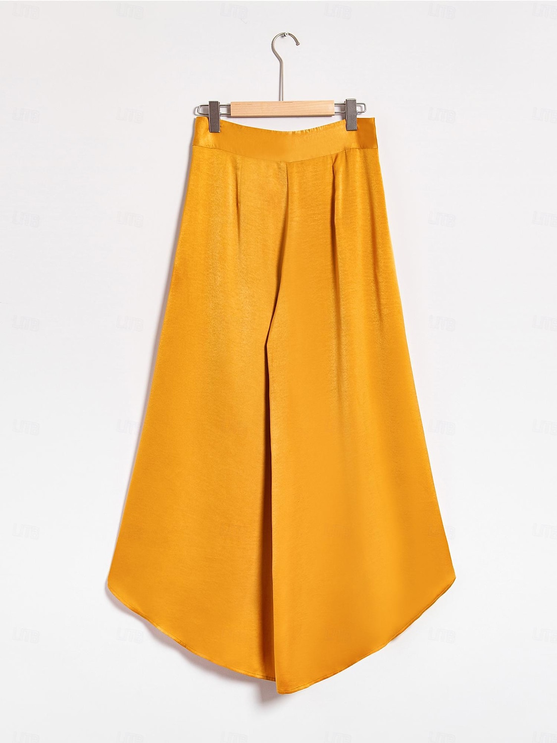 pantaloni alti casual con volant in raso del 2025 a $5.59 –P9