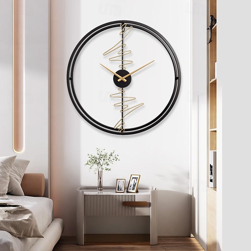 moderni kodin sisustus muoti hiljainen kello olohuone tv seinäpersoonallinen seinäkello taidekoristelu seinäkello 60 cm 2025 - $108.99 –P2