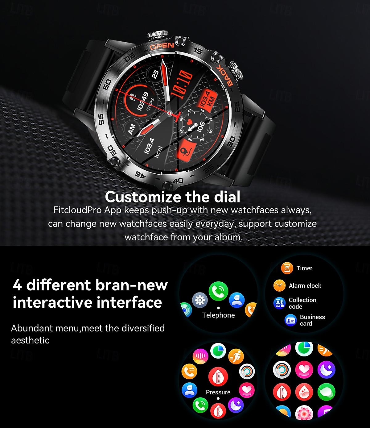 K52 Smart Watch Men 1.39inch IPS Screen Bluetooth Call Custom Dial Heart Rate Health Monitoring Outdoor Sport Smartwatch 2025 - $67.99 –P10