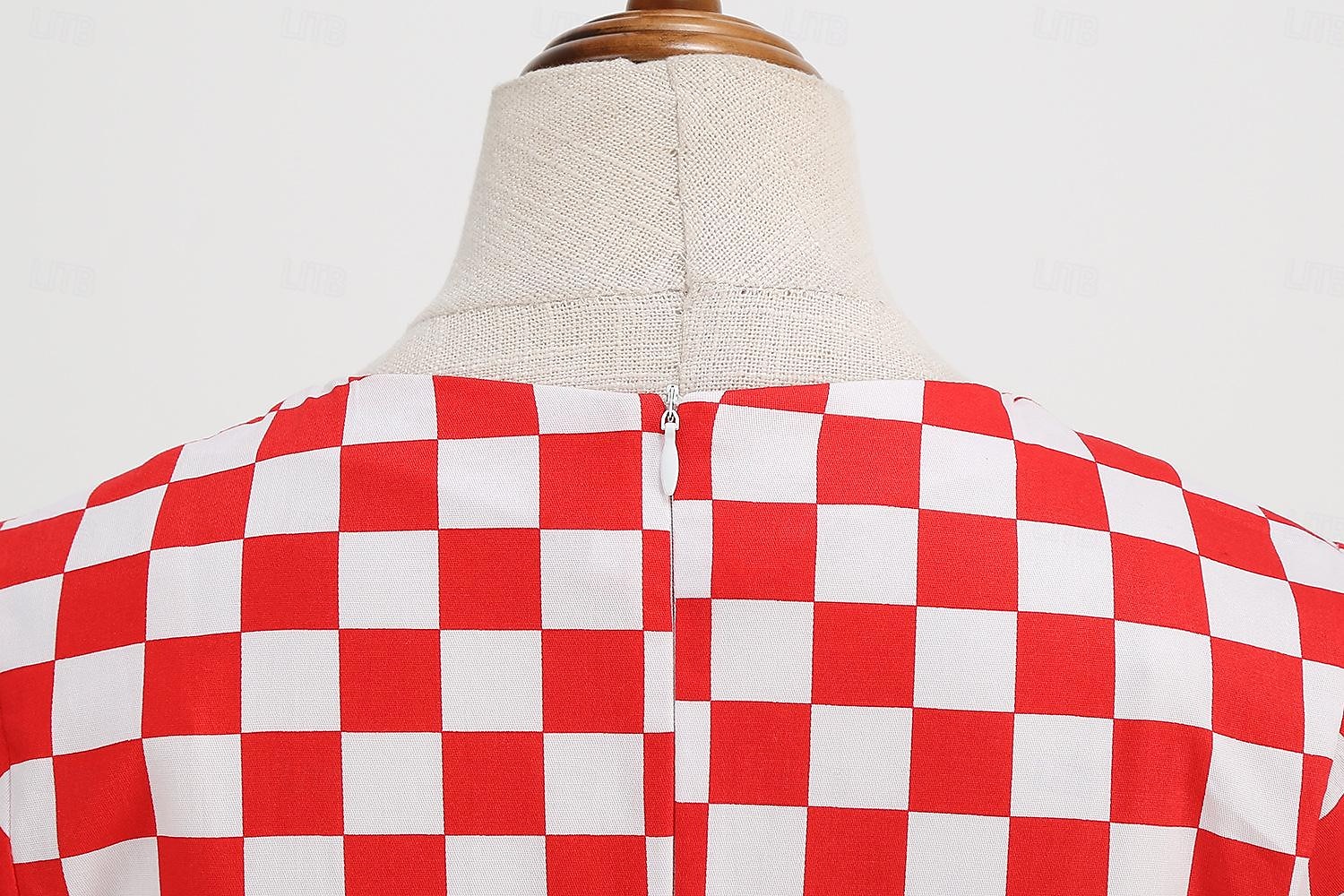 Retro 50. léta Rockabilly Houpací šaty Flare šaty Kostkovaný Dámské předvečer Všech svatých Plesová maškaráda Na den loučení se svobodou nevěsty Dospělí Šaty Šaty pro návrat domů 2025 - $41.99 –P9