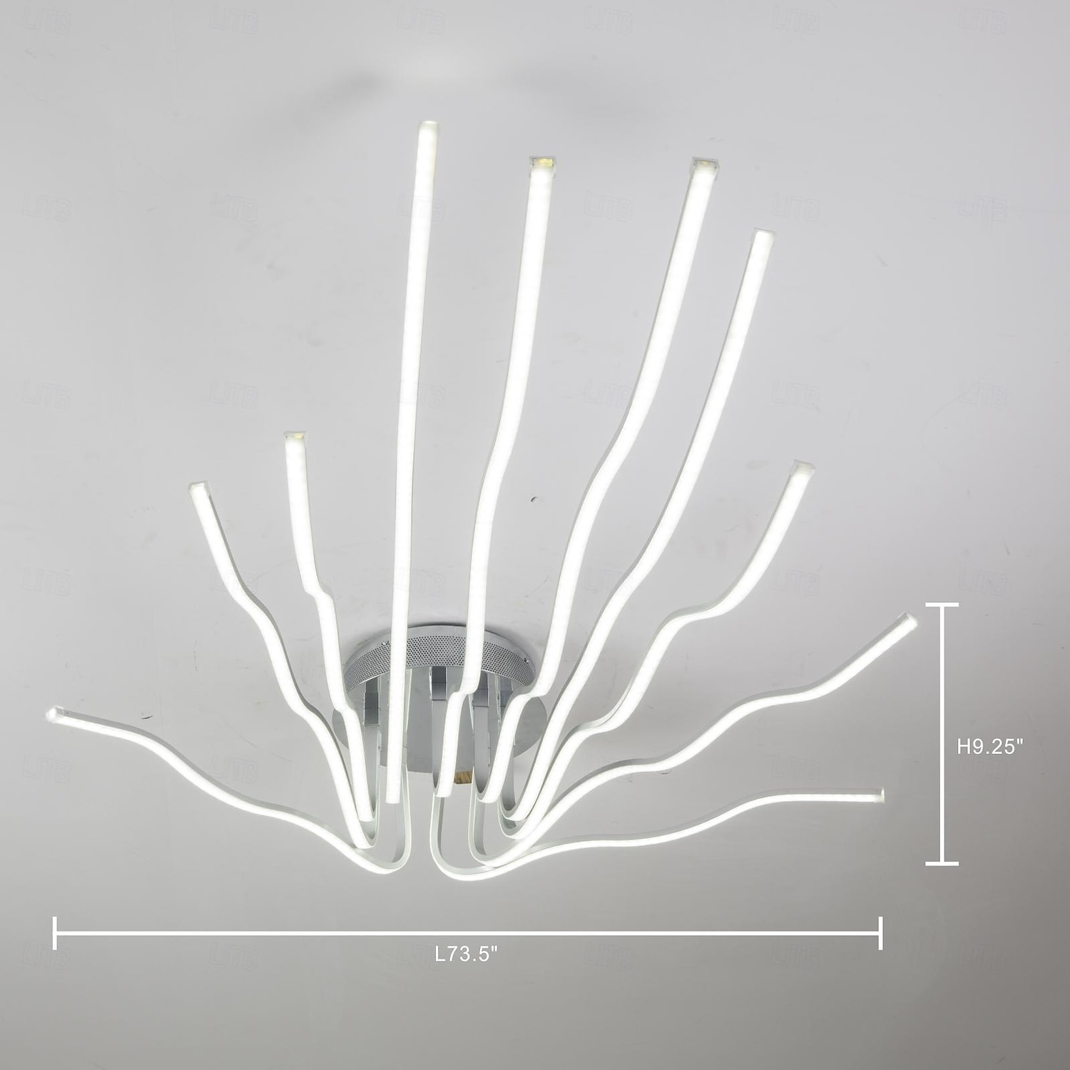 تركيبات إضاءة السقف LED الحديثة لغرفة المعيشة، مصباح سقف حديث 138 وات مع جهاز تحكم عن بعد، ثريا قابلة للتعتيم لغرفة الطعام، 10 عصي مصباح سقف متموج قابل للتركيب فقط مع جهاز التحكم عن بعد 2025 - $318.29 –P3