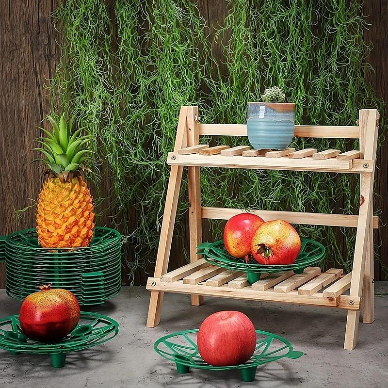 Paquete de 10 soportes para plantas de melón, jaulas, cunas, enrejados para sandía, melón, calabazas, fresas, evita la pudrición del suelo, reutilizable (soporte redondo para sandía) 2025 - $9.99 –P7