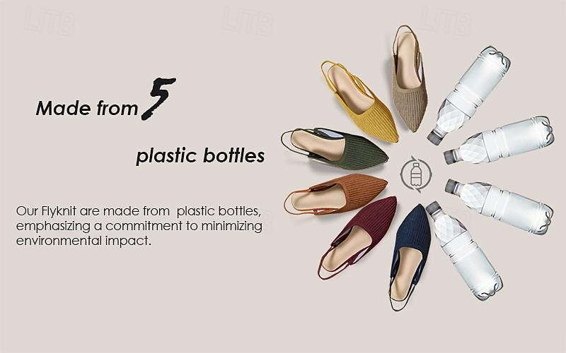 Women's Sandals Flats Plus Size Flyknit Shoes Outdoor Work Daily Striped Flat Heel Pointed Toe Classic Casual Comfort Walking Knit Loafer Elastic Band Almond Black Yellow 2025 - $34.99 –P2