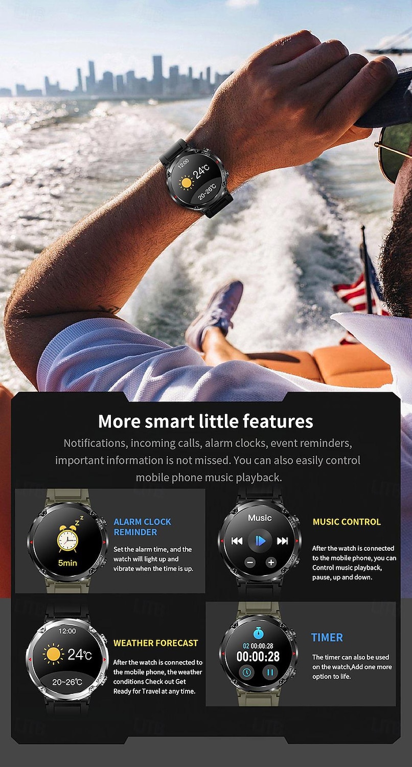 iMosi T30 Smart Watch 1.6 inch Smartwatch Fitness Running Watch Bluetooth Pedometer Call Reminder Sleep Tracker Compatible with Android iOS Unisex Long Standby Hands-Free Calls Waterproof IP68 52mm 2026 - $72.99 –P10