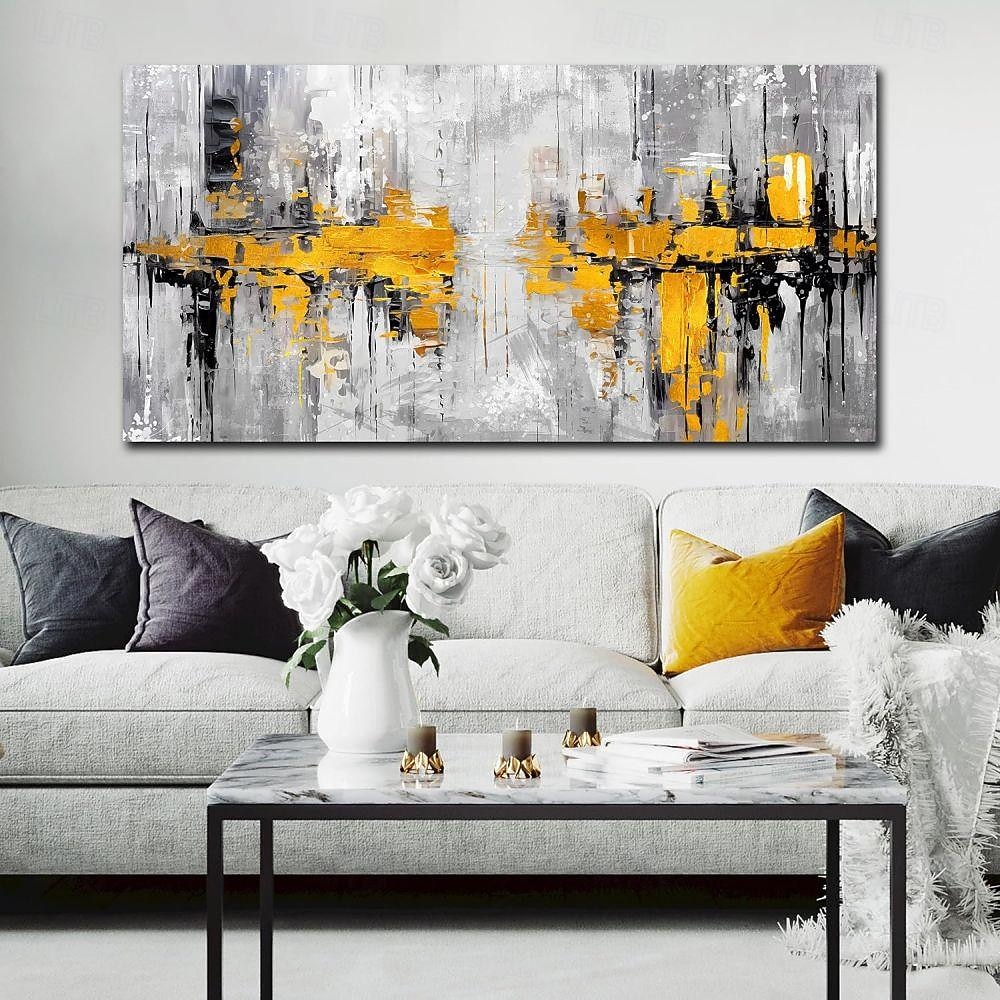 Handmade Oil Paintings Canvas Wall Art Decoration Modern Abstract Black ...