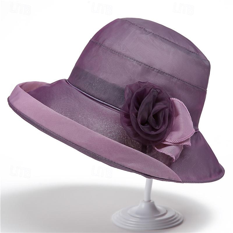 Elegant Retro / vintage Rockabilly Bøtte Hatt Fascinator Strå solhatt Helfarge Kostyme Dame Halloween Maskerade Strand Feriereise Fritid / hverdag Voksen Hatt 2026 - $17.49 –P4