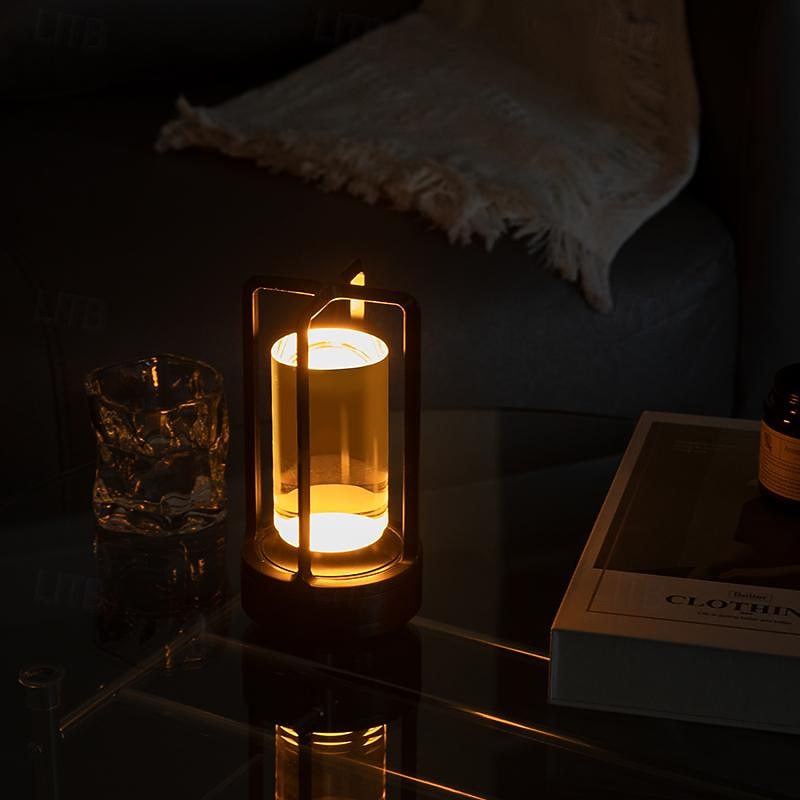 Lampada ricaricabile in alluminio Touch Dimming a 3 colori Camera da letto interna Soggiorno Atmosfera Luce Lampada da campeggio esterna tipo C del 2025 a $52.99 –P10