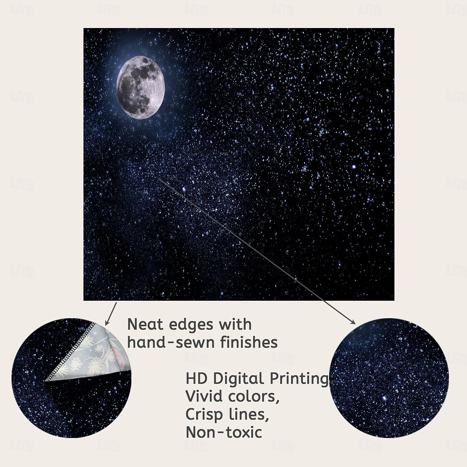 Moon Star Sky Hanging Tapestry Wall Art Large Tapestry Mural Decor Photograph Backdrop Blanket Curtain Home Bedroom Living Room Decoration 2025 - $16.99 –P3