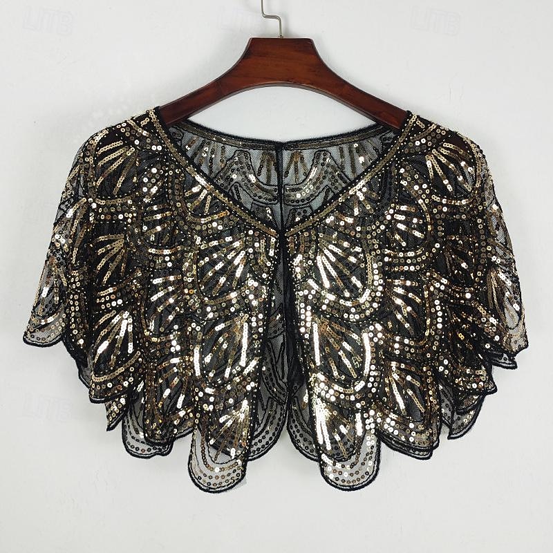 Retro / vintage Urlați 20 de ani Anii 1920 Costum de petrecere Șaluri Gatsby Charleston Invitat la nuntă Paiete Pentru femei Crăciun Carnaval An Nou Evenimente / Petrecere Recepția de Nunt 2025 - $21.99 –P5