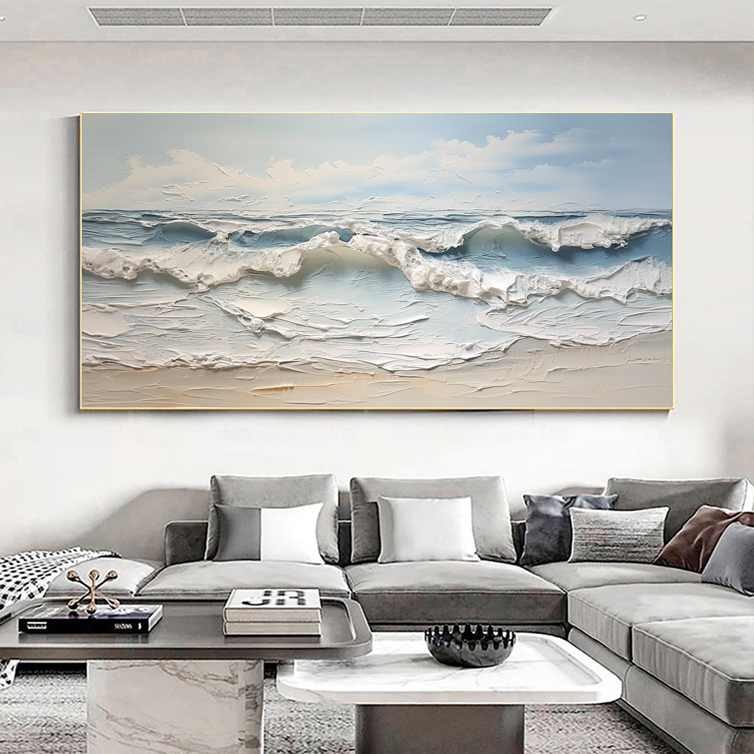 Manuell Handgemacht Hang-Ölgemälde Handgemalte Horizontales Panorama Abstrakt Landschaft Modern Realismus Ohne Innenrahmen (ohne Rahmen) 2025 - $166.99 –P1