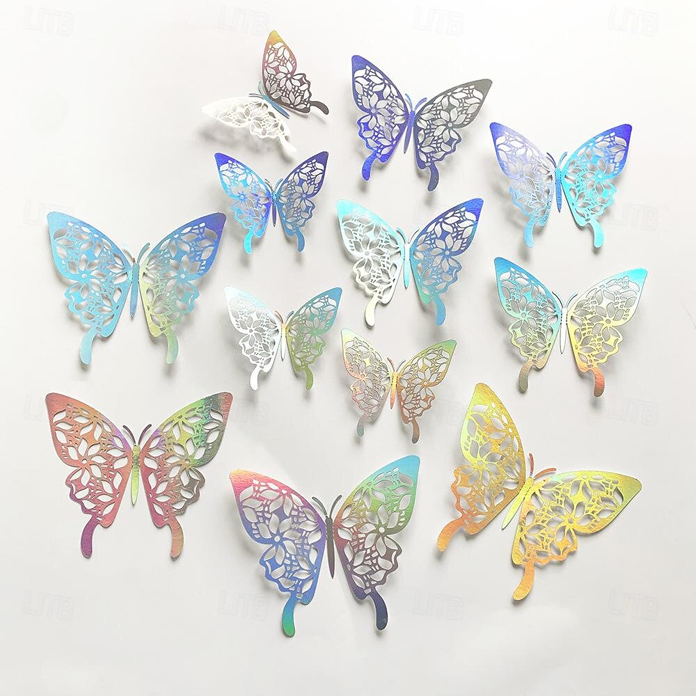 24 Pcs 3D Butterfly Wall Stickers Cake Balloon Decorative Accessories for Wedding Festivals and Parties in Foreign Trade 2025 - $15.49 –P8
