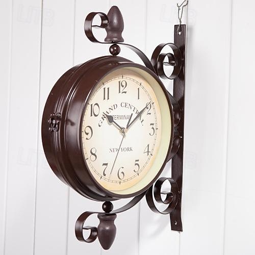 orologio da parete in stile antico retrò orologio da parete da giardino orologio da stazione a doppia faccia, metallo muto, per cucina ufficio orologio scolastico da 8 pollici del 2025 a $75.99 –P2